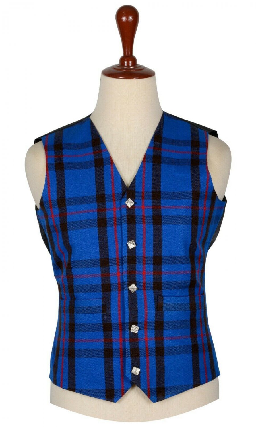 58 Inches Chest New Handmade Traditional Scottish 5 Buttons Tartan Waistcoat Elliot Modern