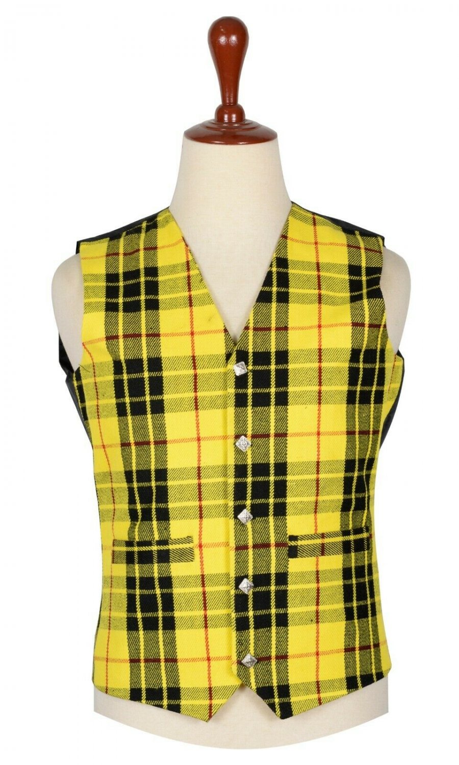 32 Inches Chest New Handmade Traditional Scottish 5 Buttons Tartan Waistcoat Macleod