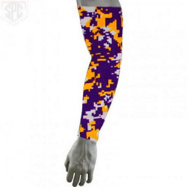Titanium Baseball Sports Compression Arm Sleeve LSU Purple Yellow Digital Camo 
