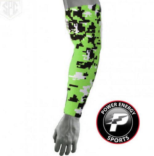 Titanium Baseball Sports Compression Arm Sleeve (Lime Black White