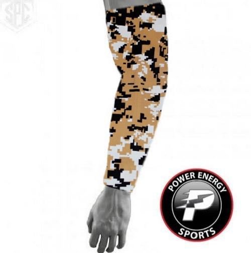 Baseball Sports Compression Arm Sleeve (Vegas Gold Black White) Digital
