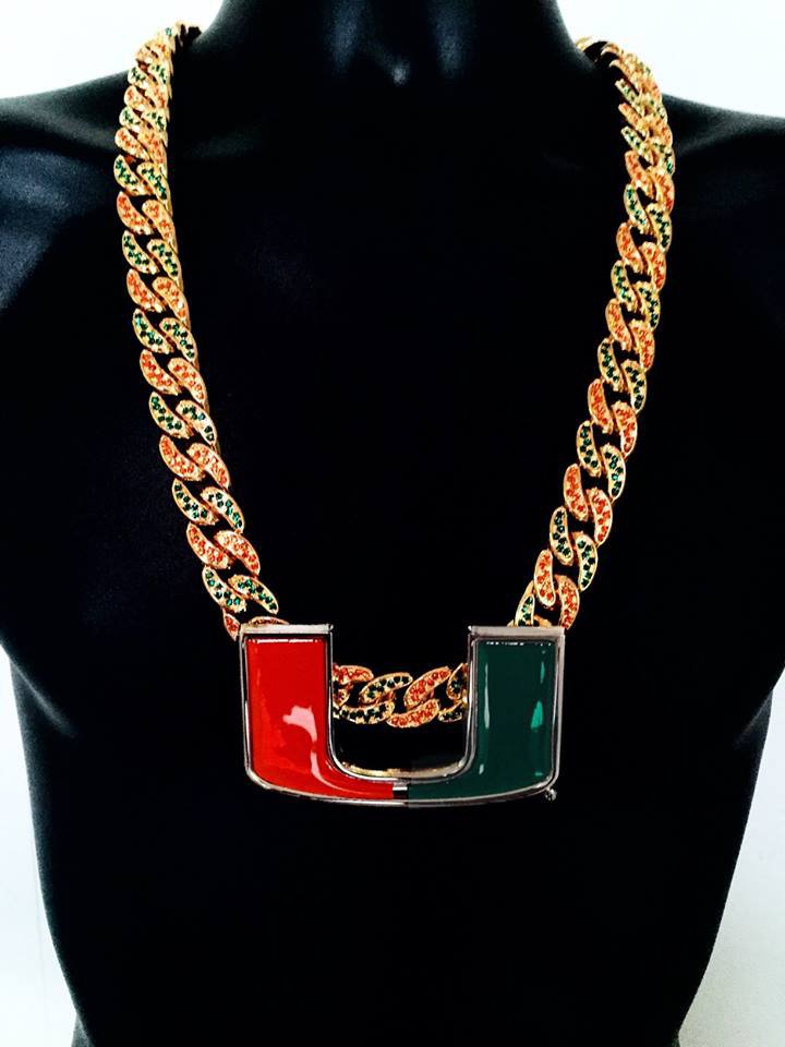 Miami Hurricanes Turnover Chain Iced Out Ultimate Deluxe Pro Edition 