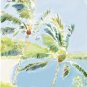 Hawaiian Watercolor - 8 Greeting Cards - Two Palm Trees - Big Island