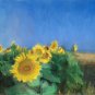 Sunflowers in Tuscany - Oil Painting - quality printed on 8 5-inch by 7-inch greeting cards
