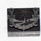 Ornamental candles and scenery metal printing block used unknown maker