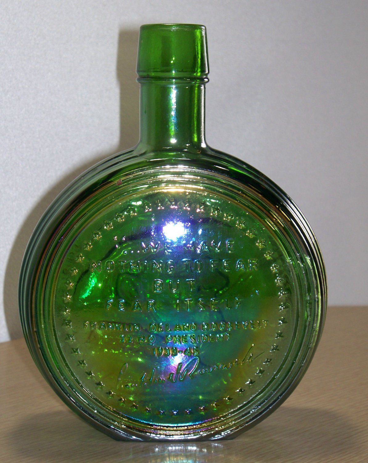 Fdr Franklin Delano Roosevelt Green Wheaton N J Bottle First Edition