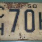 New Jersey 1950 License Plate CH 70 H used vintage low number