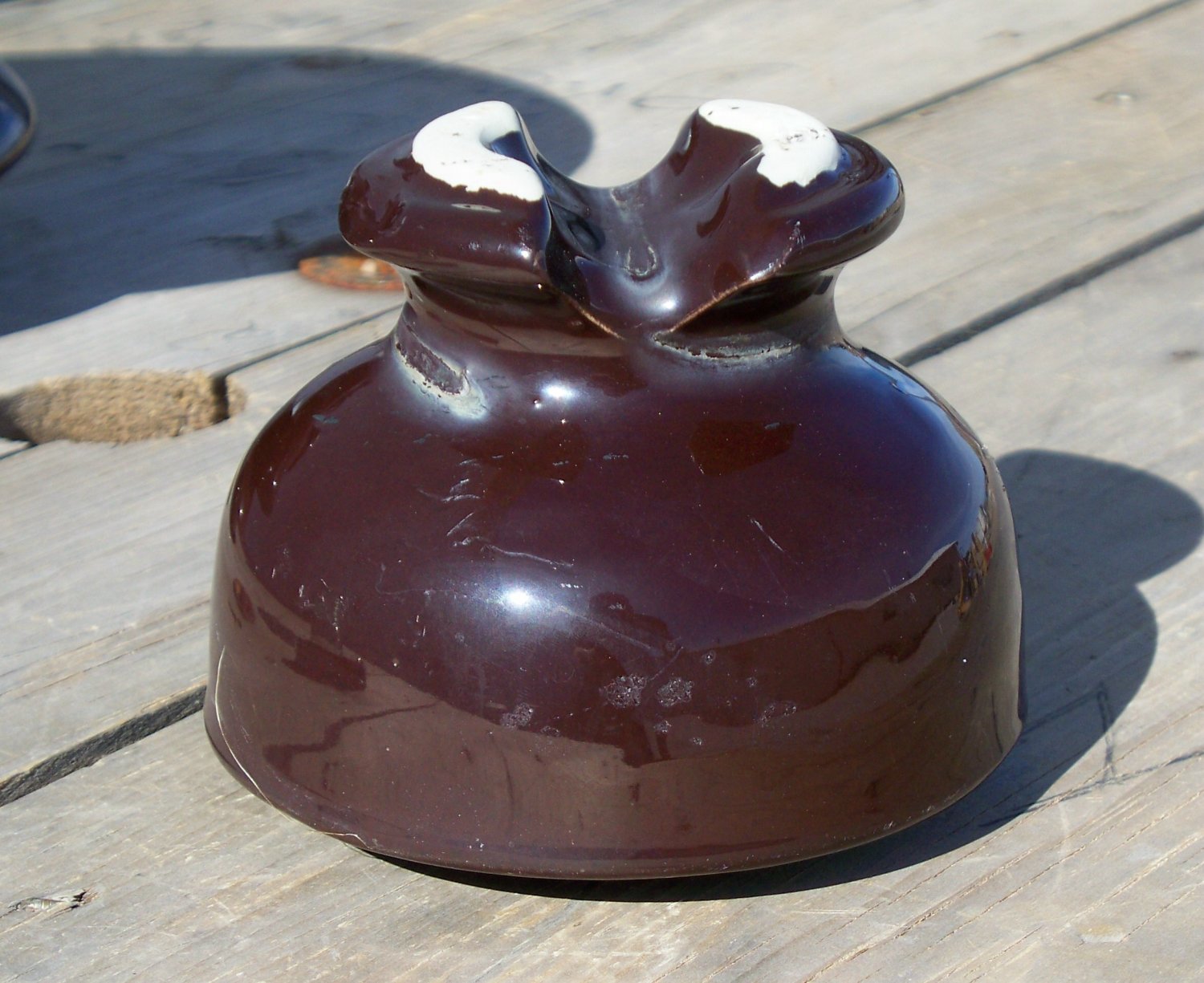 P.P. or PP Inc 1950 ceramic insulator used brown color