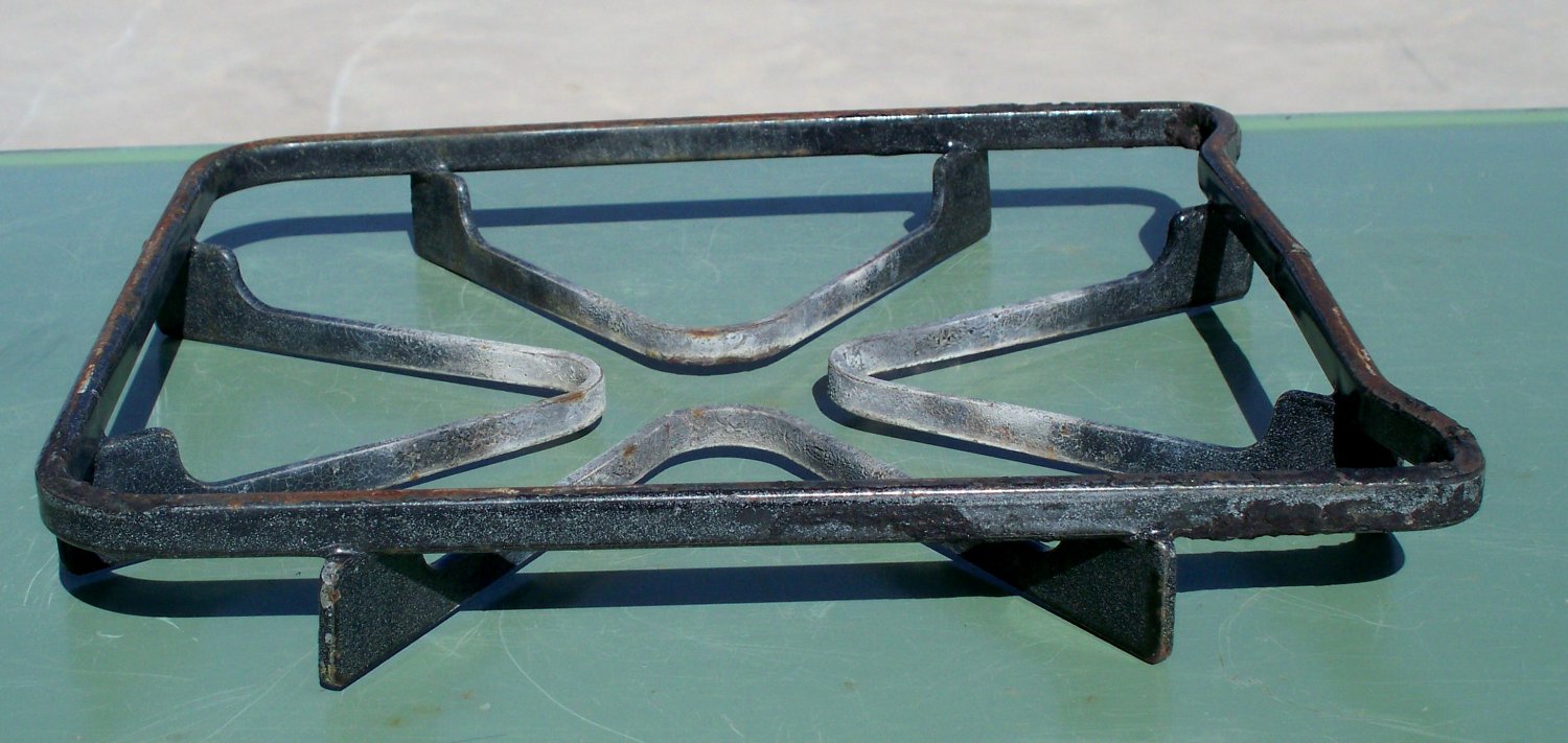 Square Enamel Type of Gas Stove Grates set of 4 used steampunk diesel punk