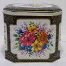 Hinged Collectible Metal Tin Container Made in England 8 sided tin (T100)