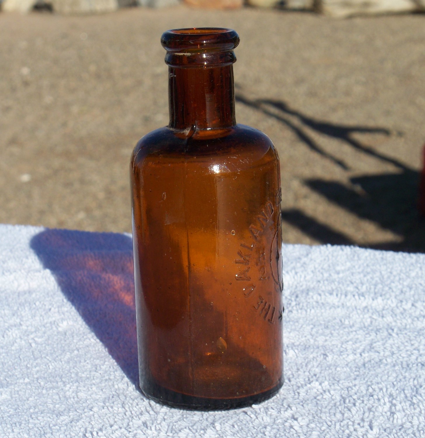 The Oakland Chemical Company brown bottle H2O2 neat looking bottle empty