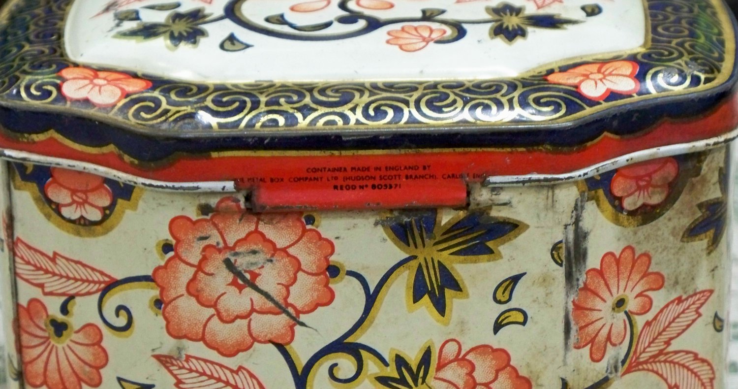 The Metal Box Co. Made in England older vintage tin flower design metal tin