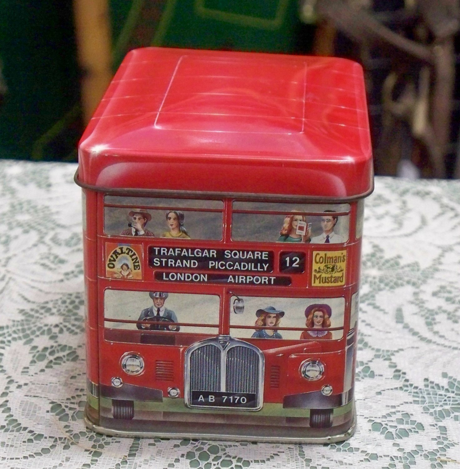 Churchill's Confectionery Double - Decker Bus empty Made in England tin