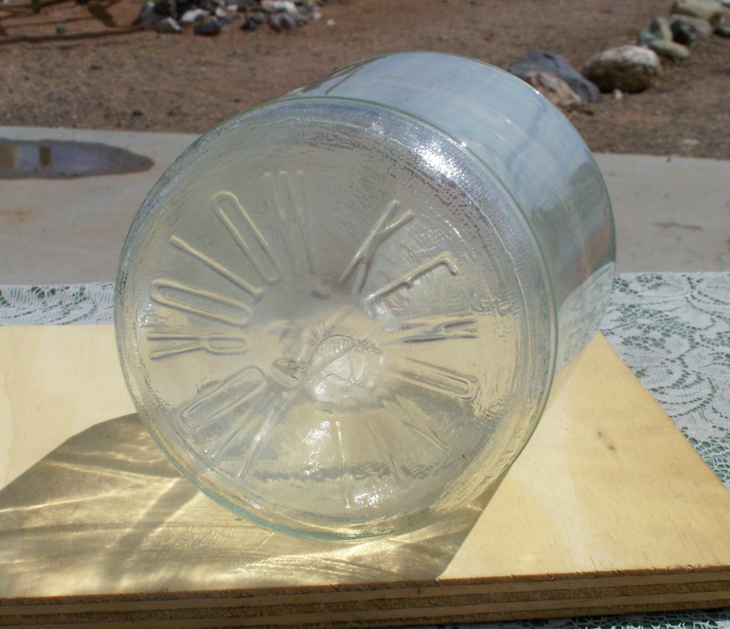 Kendall Motor Oil glass jar no lid no paper label used empty one quart