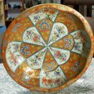 Daher Decorated Ware orange/white/flowers tin bowl or tray 1971 England