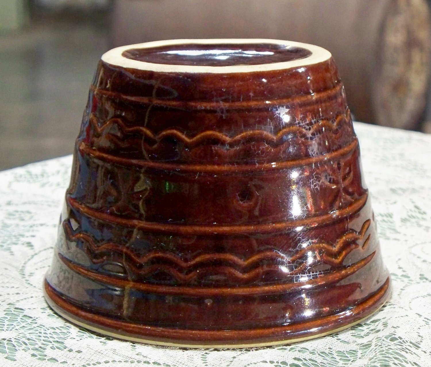 Mar Crest Oven Proof Stoneware Brown Drip? bowl mixing Marcrest Daisy?