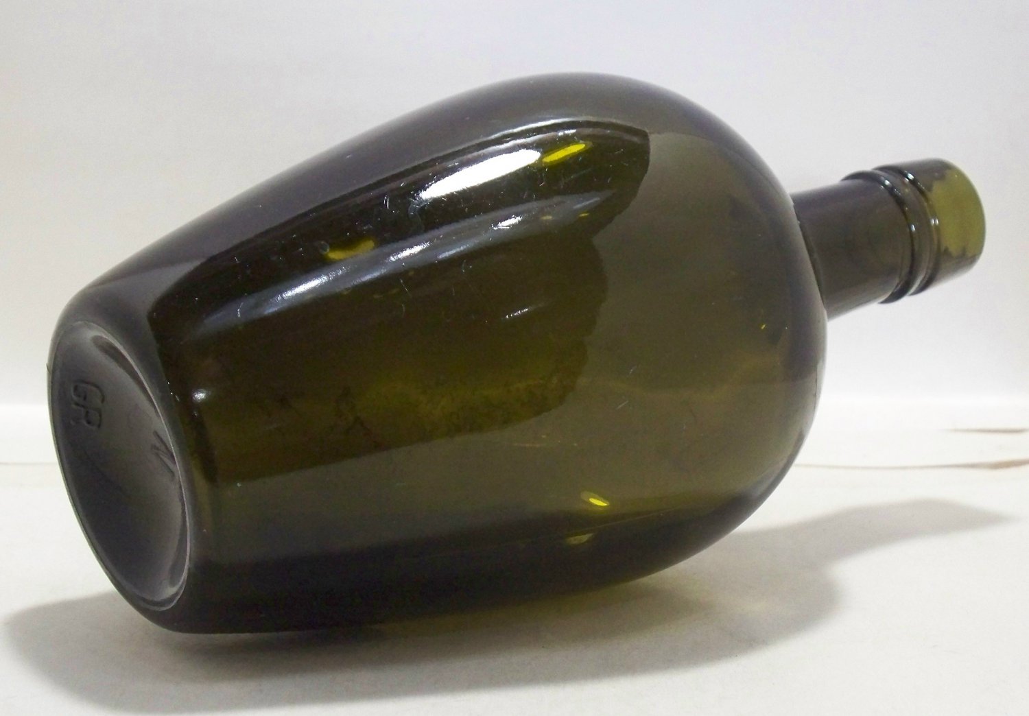 Olive Green Empty Wine Bottle Marked N Gr Unknown Manufacture