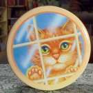 Kitten picture round tin unknown maker used and empty round cookie? container