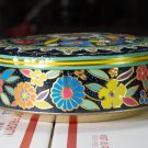 Vintage Daher multi color flower biscuit? embossed tin empty made in England