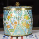 Daher round biscuit? tin Made in England flowers birds butterflies