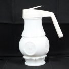 Milk Glass syrup jar Wheaton Glass plastic lid works used and empty
