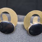 Vintage Audrey Schenk mod studio brass clip on earrings pre-owned jewelry
