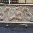 Iowa Motorcycle License Plate used 1916-1918 years slant numbers