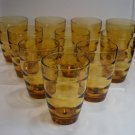Vintage Hazel Atlas Waterfall Gold Optic? Ribbed? set of 10 glasses used Vintage Hazel Atlas Waterfall Gold Optic? Ribbed? set of 10 glasses used