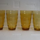 Vintage Hazel Atlas Waterfall Gold Optic? Ribbed? 4 glasses used Vintage Hazel Atlas Waterfall Gold Optic? Ribbed? 4 glasses used