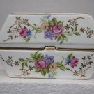Vintage porcelain double ashtray bridge or card table style floral pattern