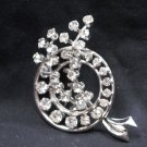 Rhinestone brooch wreath and branches used unknown maker