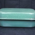 Green graniteware enamelware speckled? rectangle roasting pan with lid used