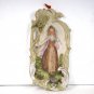 Wales Made in Japan wall plaque Woman in a Victorian scene outdoors