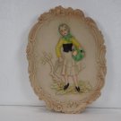 Bisque style wall plaque not Victorian or Colonial era more modern