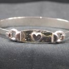 Trifari Heart hinged chrome tone bracelet used jewelry