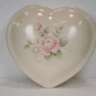 Pfaltzgraff Heart shaped Trinket Box Tea Rose with lid 4" x 2"