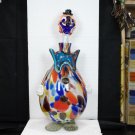 Murano glass clown figurine 14" tall colorful