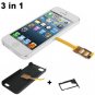 3 in 1 Kiwibird Q-SIM Dual SIM Card +Plastic Case+Tray Holder for iPhone 5