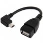 New 90 Degree Mini USB Male to USB 2.0 AF Adapter Cable with OTG Function 13CM