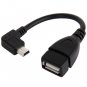 New 90 Degree Mini USB Male to USB 2.0 AF Adapter Cable with OTG Function 13CM