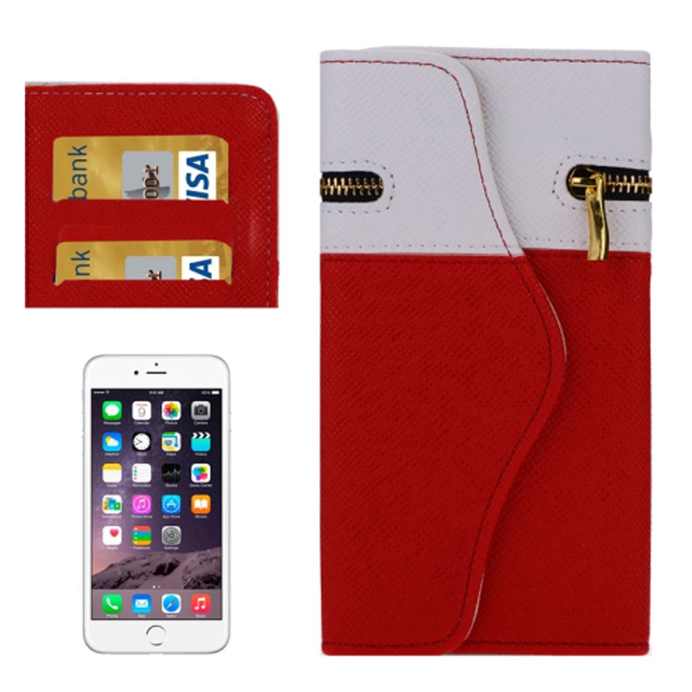 New Wallet Style Cross Leather Case with Lanyard & Card Slots for iPhone 6 Plus