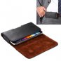 Horizontal Style Genuine Leather Waist Bag with Back Splint for Samsung S5 & S4