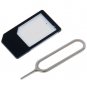 Sim Card Tray Holder Eject Pin Key Tool + Micro Sim Adapter for iPhone 4/4S/3