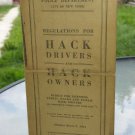 Vintage 1934 Regulations For Hack Drivers And Hack Owners Pamphlet Guide For NYC Taxi Cab Drivers Vintage 1934 Regulations For Hack Drivers And Hack Owners Pamphlet Guide For NYC Taxi Cab Drivers