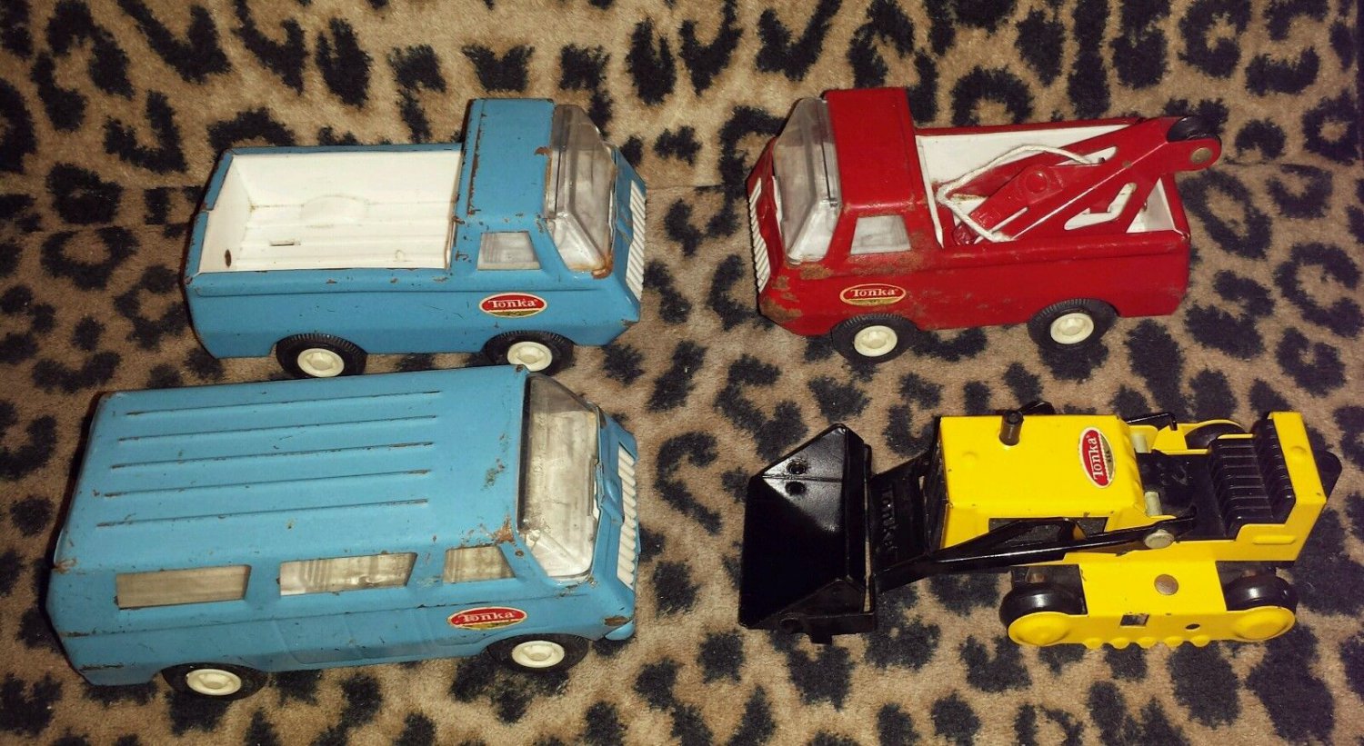 Vintage 60s 70s Miniature TONKA Diecast Trucks Lot Of 4