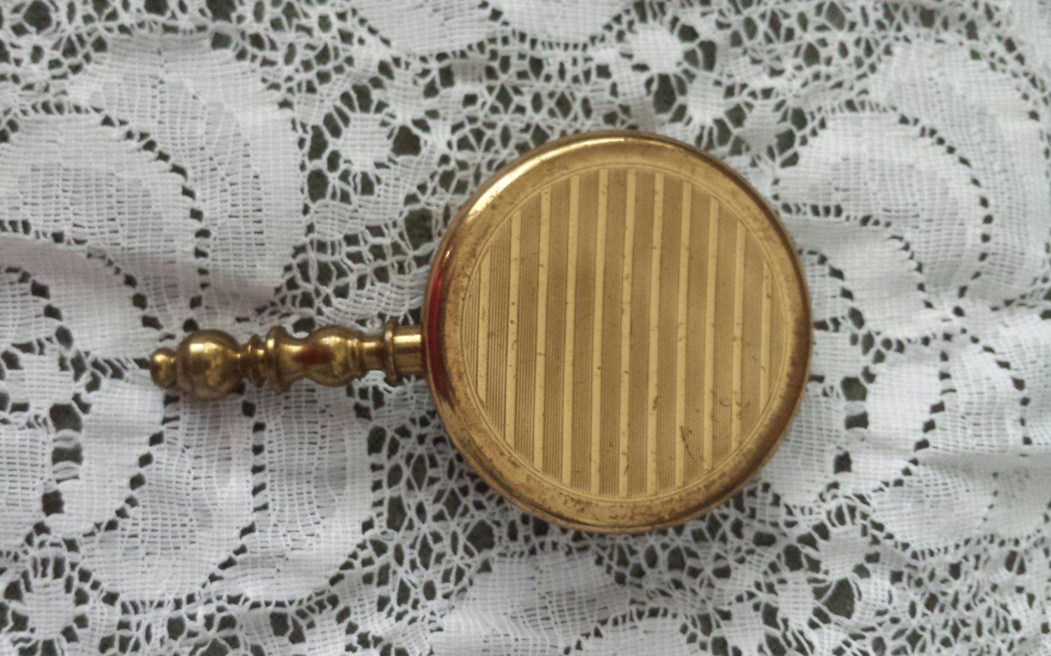 Antique 50s Solid Brass w/ Rhinestones Silent Butler Ladies Personal