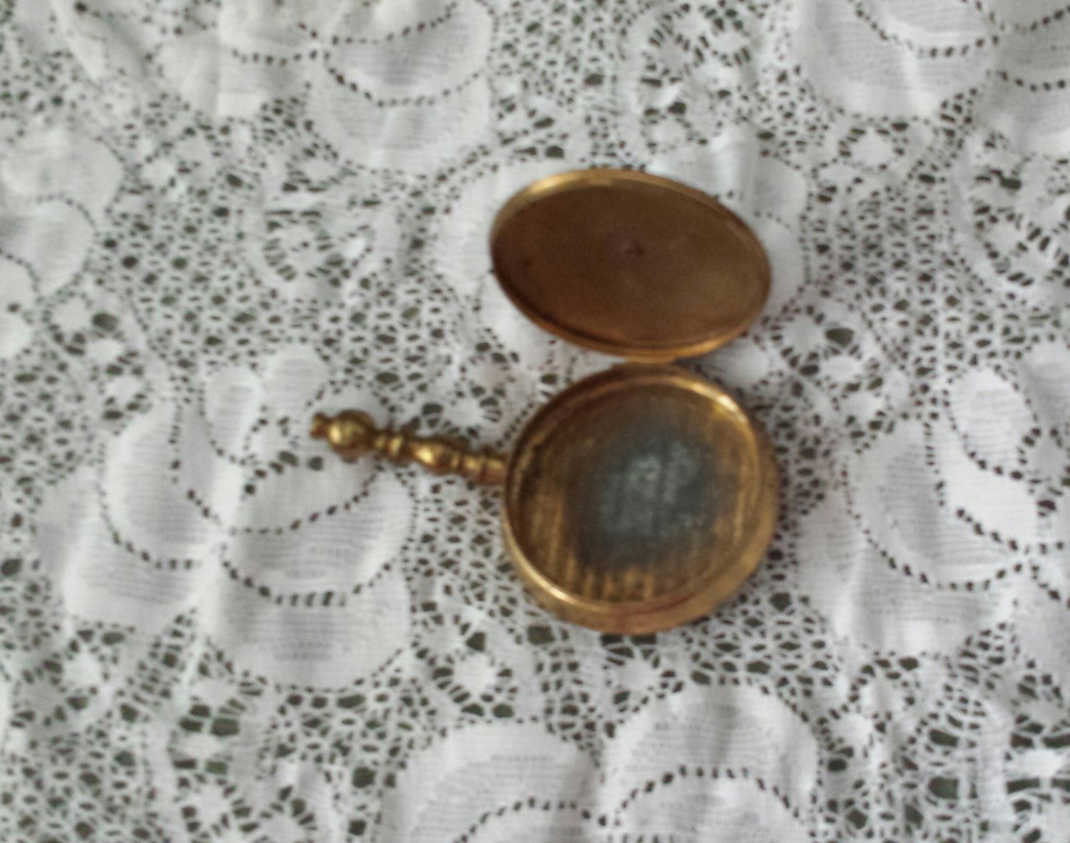 Antique 50s Solid Brass w/ Rhinestones Silent Butler Ladies Personal