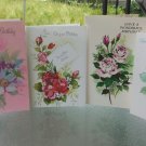 Flower Designs Vintage 1970s Happy Birthday Greeting Cards Lot of 4 vintage scrapbook