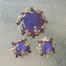 Vintage 50s Aurora Borealis Shimmering Rhinestone Austrian Crystal Brooch Pin & Clip On Earrings Set Vintage 50s Aurora Borealis Shimmering Rhinestone Austrian Crystal Brooch Pin & Clip On Earrings Set
