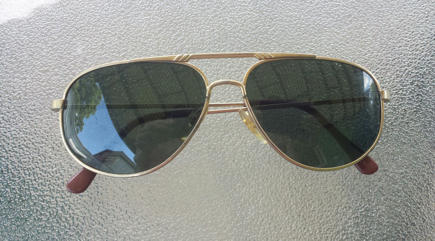 Vintage 1970s Mens Aviator Style Tinted Sunglasses 